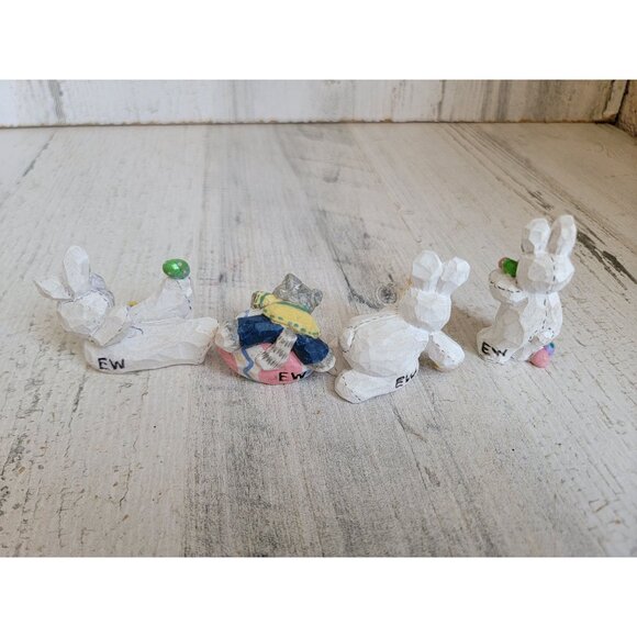 Eddie Walker miniature cat Easter bunnies set egg hunt figure spring - Picture 8 of 8